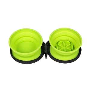 Cestovní dvojmiska SLOWFEEDER zelená 700ml Kiwi