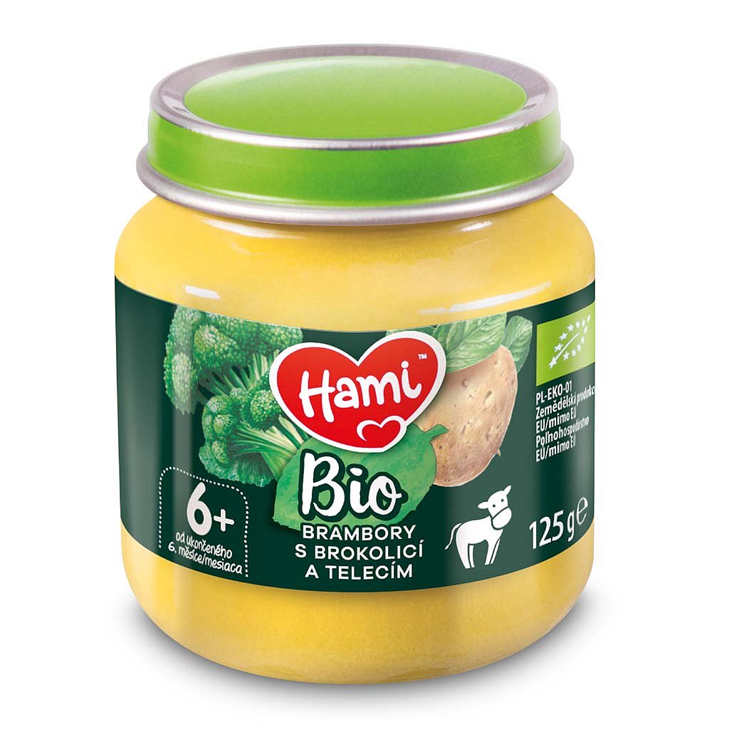 HAMI BIO Masozeleninový příkrm Brambory s brokolicí a telecím 125 g, 6+