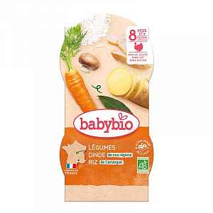 BABYBIO zelenina s krůtím masem a rýží 2x200g