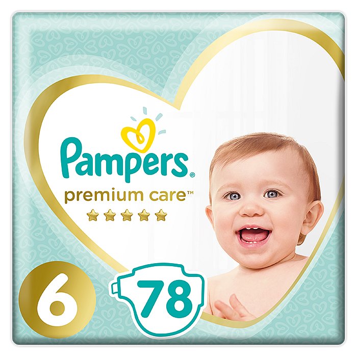 PAMPERS Premium Care 6 (13+ kg) 78 ks MEGA BOX – jednorázové pleny