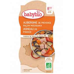 BABYBIO lilek na způsob Musaky s jehněčím masem 2x200g