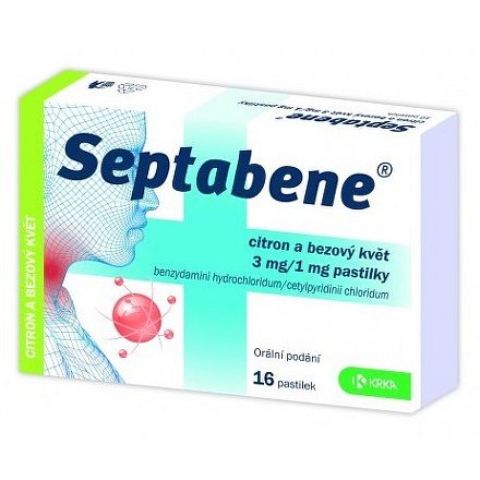 Septabene citron a bezový květ 3mg/1mg pas.16