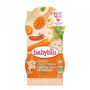 BABYBIO zelenina s kuřetem a quinoa 2x200g