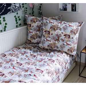 Baby Nellys Dětské povlečení, bavlna 2D 140x200/70x80 - Wild animals, , béžové