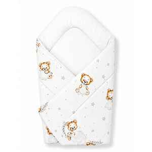 Baby Nellys Zavinovačka pro miminko Classic Sleepy Teddy, bílý