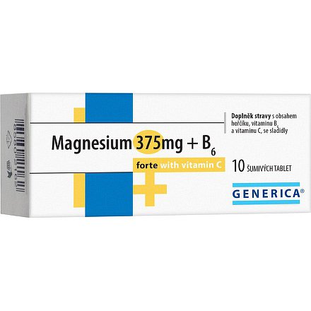 Magnesium 375mg+B6 forte Generica+Vit.C eff.tbl.10