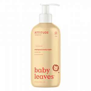 Dětské tělové mýdlo a šampon (2 v 1) ATTITUDE Baby leaves s vůní hruškové šťávy 473 ml