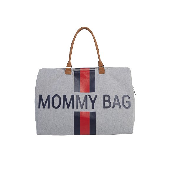 Childhome Přebalovací taška Mommy Bag Grey Stripes Red/Blue