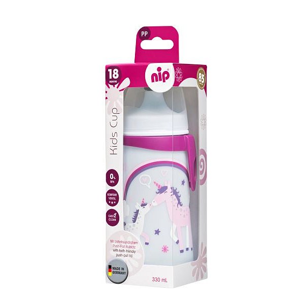 NIP Kids cup láhev s pítkem holka 330 ml
