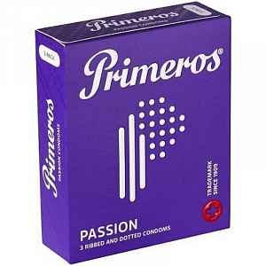 Primeros Passion – vroubkované kondomy (3 ks)
