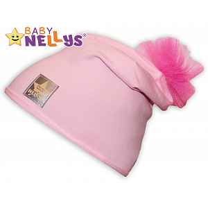 Baby Nellys Bavlněná čepička Tutu květinka ® - sv. růžová, 48-52, 2-8let