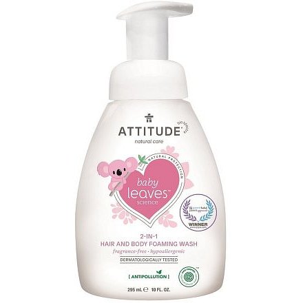 Dětská mycí pěna (2 v 1) ATTITUDE Baby leaves bez vůně 295 ml