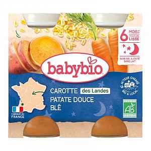 BABYBIO mrkev, sladké brambory a pšenice 2x200g