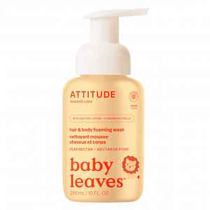 Dětská mycí pěna (2 v 1) ATTITUDE Baby leaves s vůní hruškové šťávy 295 ml