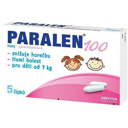 Paralen 100 čípek 5 ks