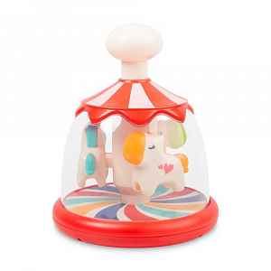 Toyz Toyz Edukační hračka Káča s koníky – červená, kolotoč, 6m+