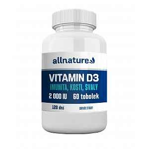Allnature Vitamín D3 2000 IU 60 tobolek