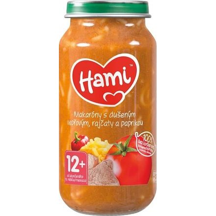 Hami příkrm Makaróny s dušeným vepřovým, rajčaty a paprikou 250 g, 12+