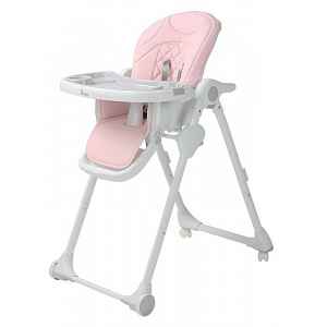 Bo Jungle Jídelní židlička B-Dinner chair wheely růžová