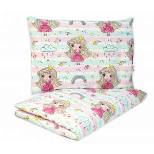 Baby Nellys Dětské povlečení, bavlna 2D 140x200/70x80 - Duhová Víla, , růžové