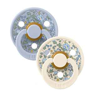BIBS X LIBERTY Colour dudlíky z přírodního kaučuku 2ks vel. 2 Ivory / Baby Blue