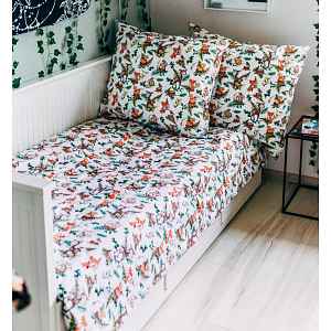 Baby Nellys 2-dílné bavlněné povlečení - Baby Friends, bílá/béžová, 140x200/70x90cm