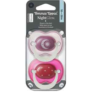 Tommee Tippee NightGlow Soother 18-36m dudlík Girl 2 ks