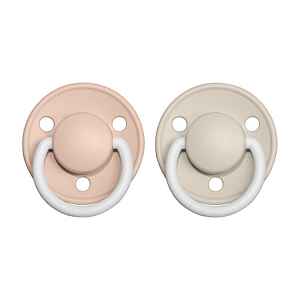 BIBS De Lux dudlíky z přírodního kaučuku 2 ks, velikost 2, Blush nočný/Vanilla nočný