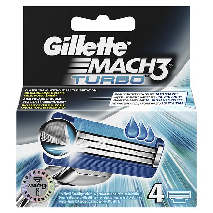 Gillette Mach3 Turbo Aloe náhradní hlavice 4ks