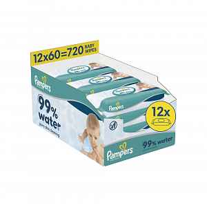 Pampers 99 % Water dětské čisticí ubrousky 12x60 ks