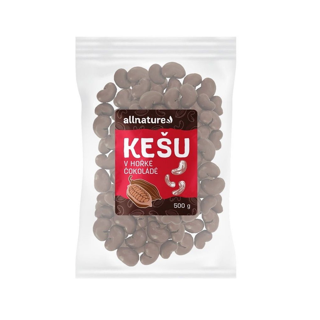 Allnature Kešu v hořké čokoládě 500 g