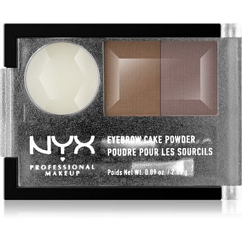 NYX Professional Makeup Eyebrow Cake Powder sada na úpravu obočí odstín 03 Taupe/Ash 2,65 g