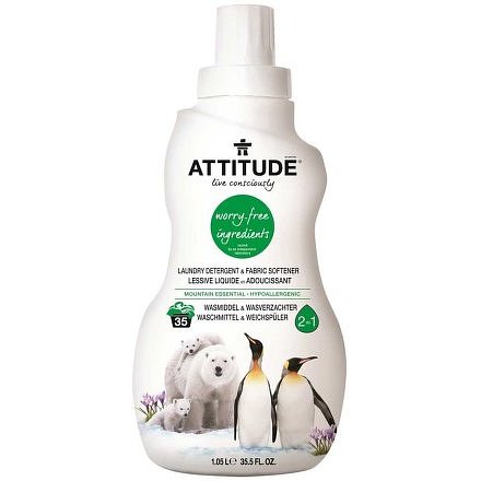 Prací gel a aviváž (2 v 1) ATTITUDE s vůní Mountain Essentials 1050 ml