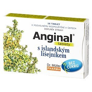 Anginal tablety s island.lišejníkem tablety 16