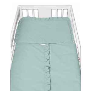 Baby Nellys 2-dílné bavlněné povlečení s volánkem SOFT, , mint, vavřínová, 135x100 cm