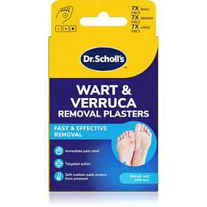 Scholl Dr. Scholl's Wart & Verruca Plaster sada náplastí pro zmírnění tlaku vyvíjeného na bradavice a mozoly 3x7 ks