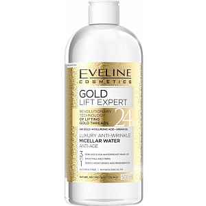 Eveline Cosmetics Gold Lift Expert Protivrásková micelární voda 3 v 1 500 ml