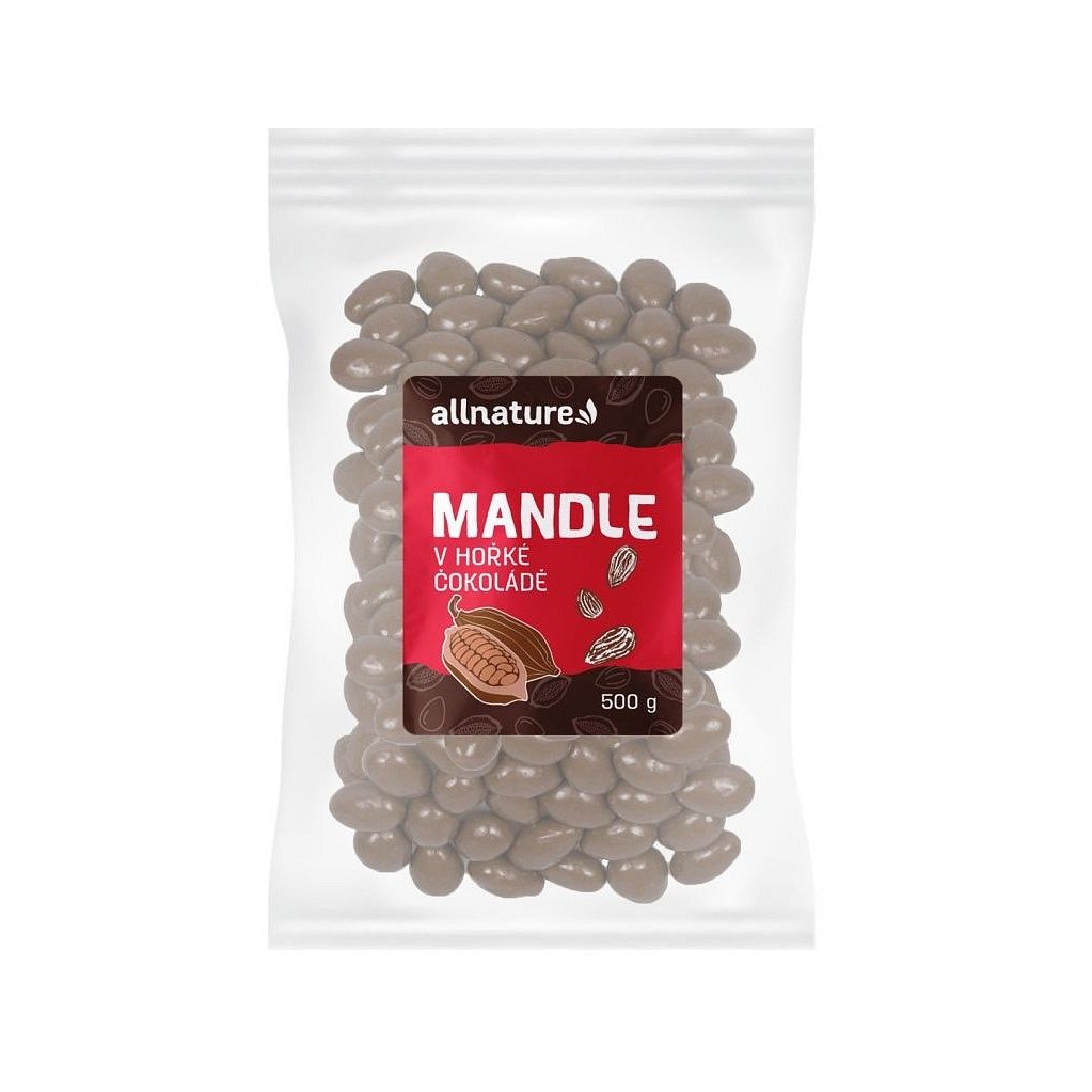 Allnature Mandle v hořké čokoládě 500 g