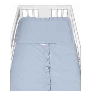 Baby Nellys 2-dílné bavlněné povlečení s volánkem SOFT, , jeans, modrá, 135x100 cm