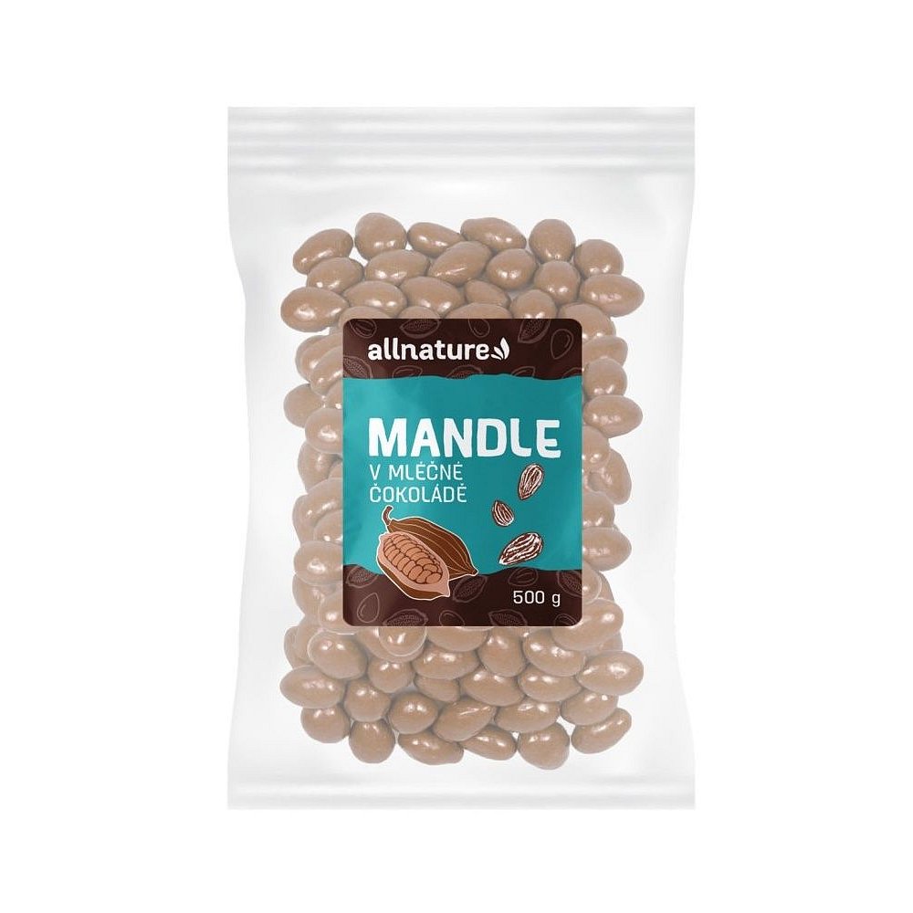 Allnature Mandle v mléčné čokoládě 500 g