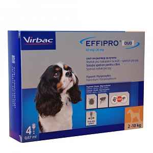 VIRBAC Effipro DUO Dog S (2-10 kg) 67/20 mg, 4x0,67 ml