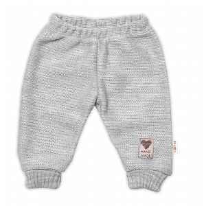Baby Nellys Pletené kojenecké kalhoty, šedé, 68/74