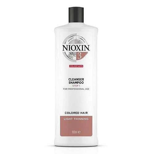 Nioxin Čisticí šampon pro jemné barvené mírně řídnoucí vlasy System 3  1000 ml