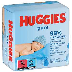 HUGGIES® Vlhčené ubrousky Pure Triplo 56x3 ks