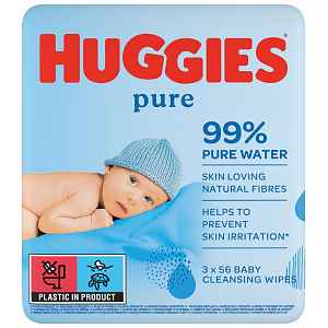 HUGGIES® Vlhčené ubrousky Pure Triplo 56x3 ks