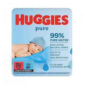 HUGGIES® Vlhčené ubrousky Pure Triplo 56x3 ks