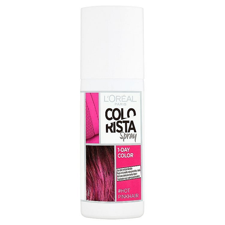 L'Oréal Paris Colorista Spray 1-Day Color Hot Pink Hair  tmavě růžová, 75 ml