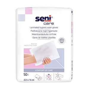 Seni care Mycí žínky s fólií 22,5 x 16 cm 50 ks