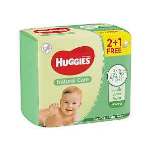 HUGGIES® Vlhčené ubrousky Natural Triplo 56x3 ks