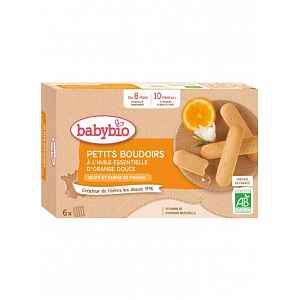 BABYBIO Bio piškoty s esenciálním olejem ze sladkého pomeranče 120 g